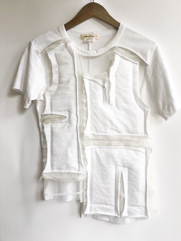 Pre-loved] Comme des Garçons Patchwork X T-shirt - White | Garmentory