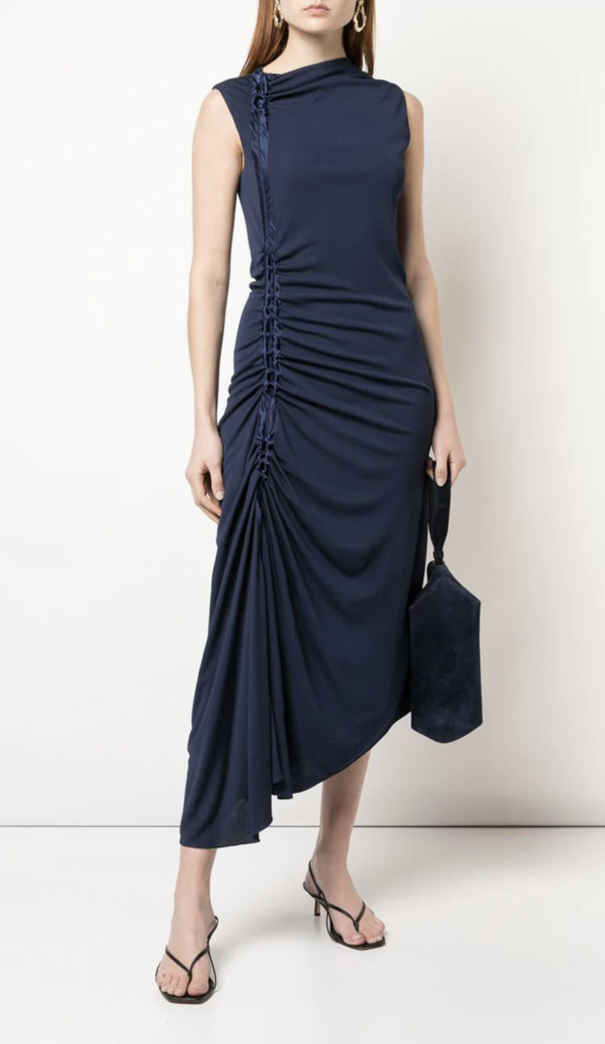 Sies Marjan Fontana Side-Ruched Dress - Marine Navy - Image 2 of 5