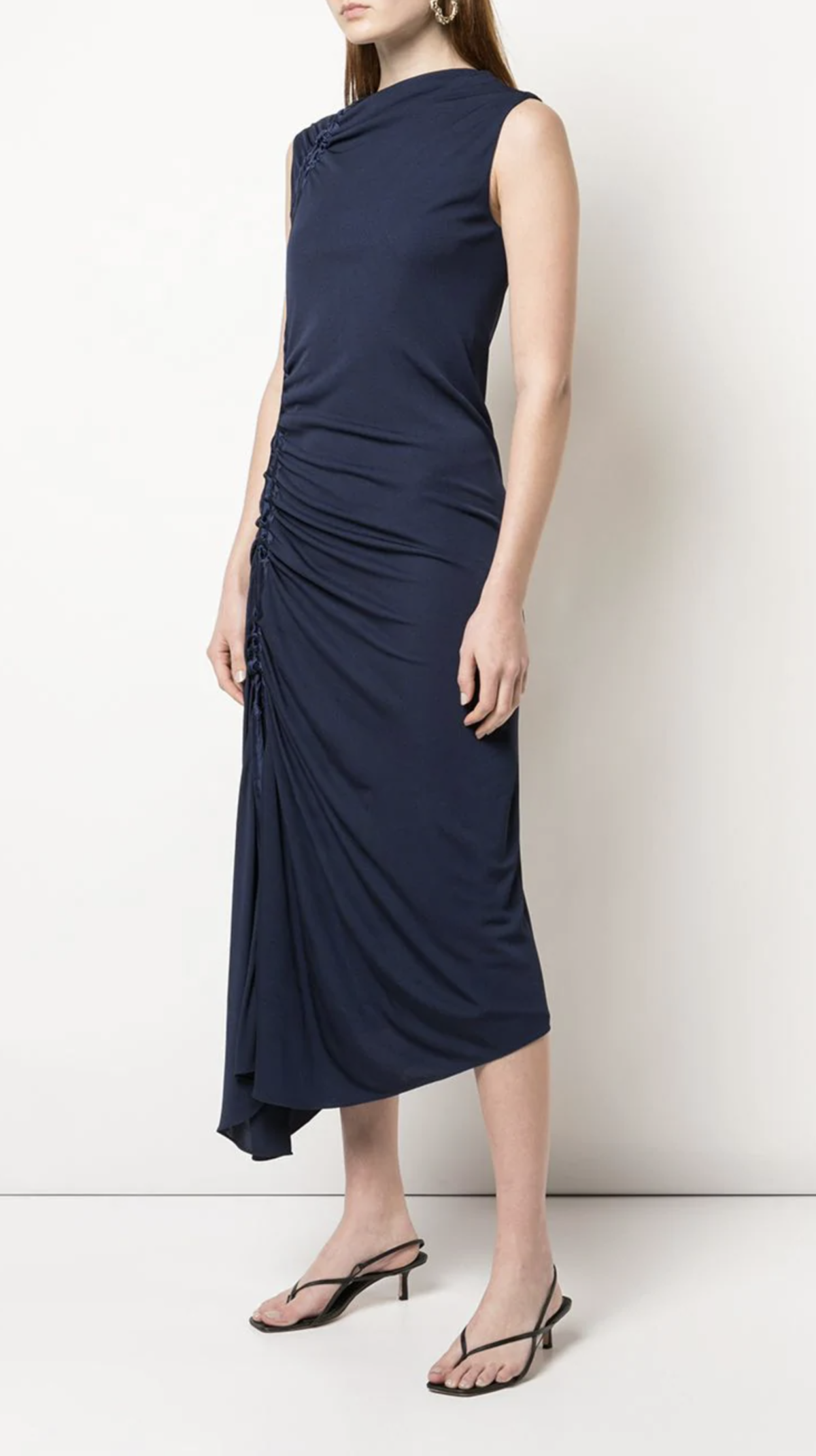 Sies Marjan Fontana Side-Ruched Dress - Marine Navy - Image 3 of 5