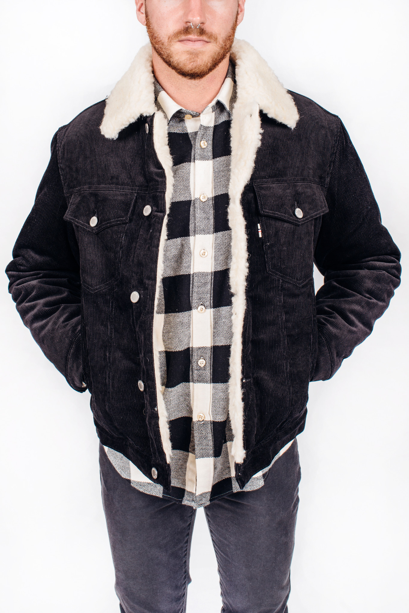 Men's Maison Kitsune Corduroy Trucker Jacket | Garmentory