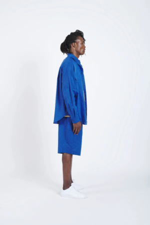 HOUSE OF THE VERY ISLANDS DRIVE SHAFT OVERSIZED SHIRT JACKET - BLUE HOUSE OF THE VERY ISLANDS DRIVE SHAFT OVERSIZED SHIRT JACKET - BLUE