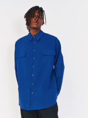 HOUSE OF THE VERY ISLANDS DRIVE SHAFT OVERSIZED SHIRT JACKET - BLUE HOUSE OF THE VERY ISLANDS DRIVE SHAFT OVERSIZED SHIRT JACKET - BLUE