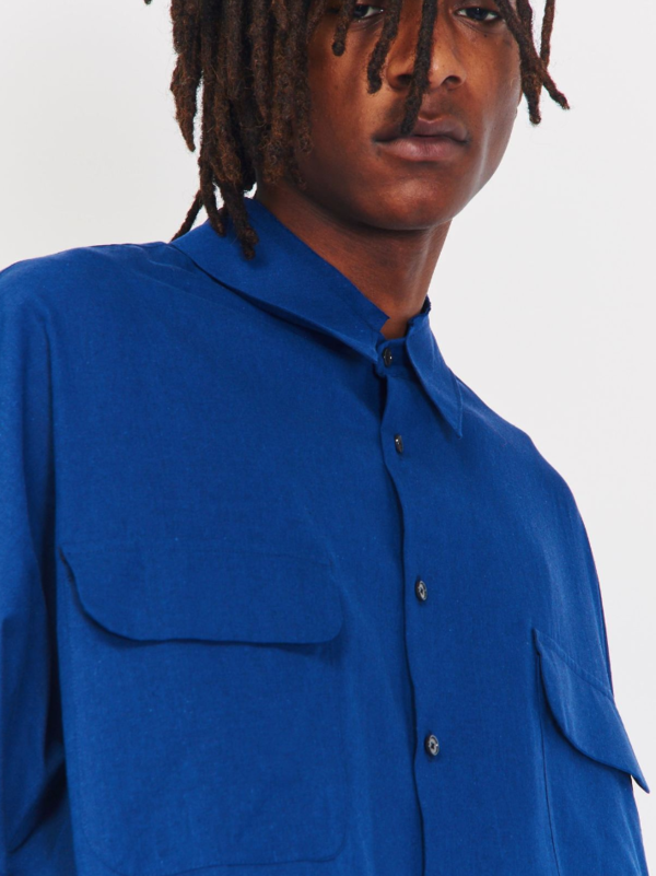 HOUSE OF THE VERY ISLANDS DRIVE SHAFT OVERSIZED SHIRT JACKET - BLUE HOUSE OF THE VERY ISLANDS DRIVE SHAFT OVERSIZED SHIRT JACKET - BLUE