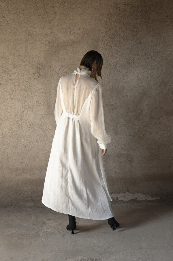 K M by L A N G E Windy Asymmetric Dress - White K M by L A N G E Windy Asymmetric Dress - White