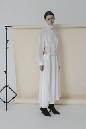 K M by L A N G E Windy Asymmetric Dress - White K M by L A N G E Windy Asymmetric Dress - White