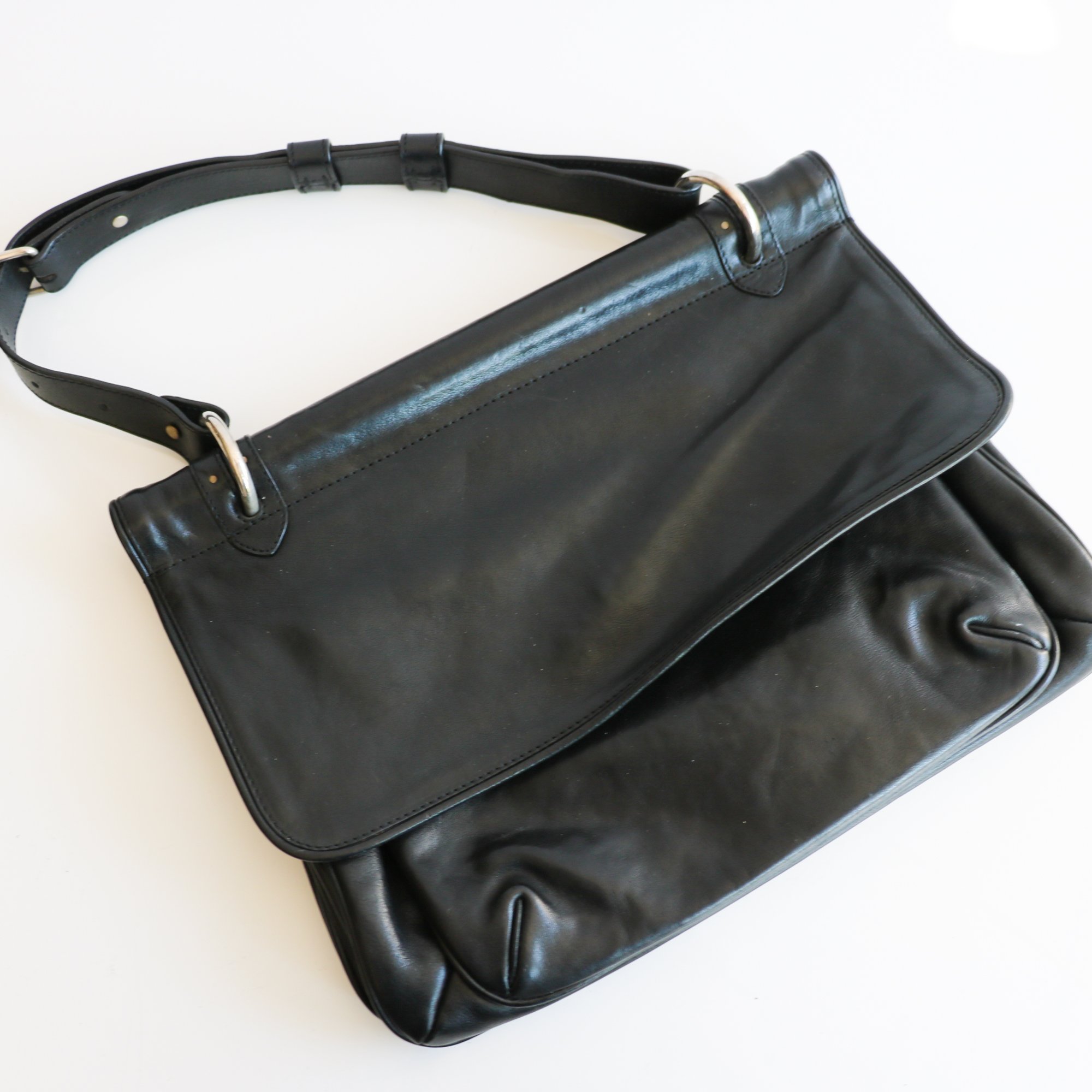 Pre-loved] Dries Van Noten Leather Shoulder Bag - Black | Garmentory