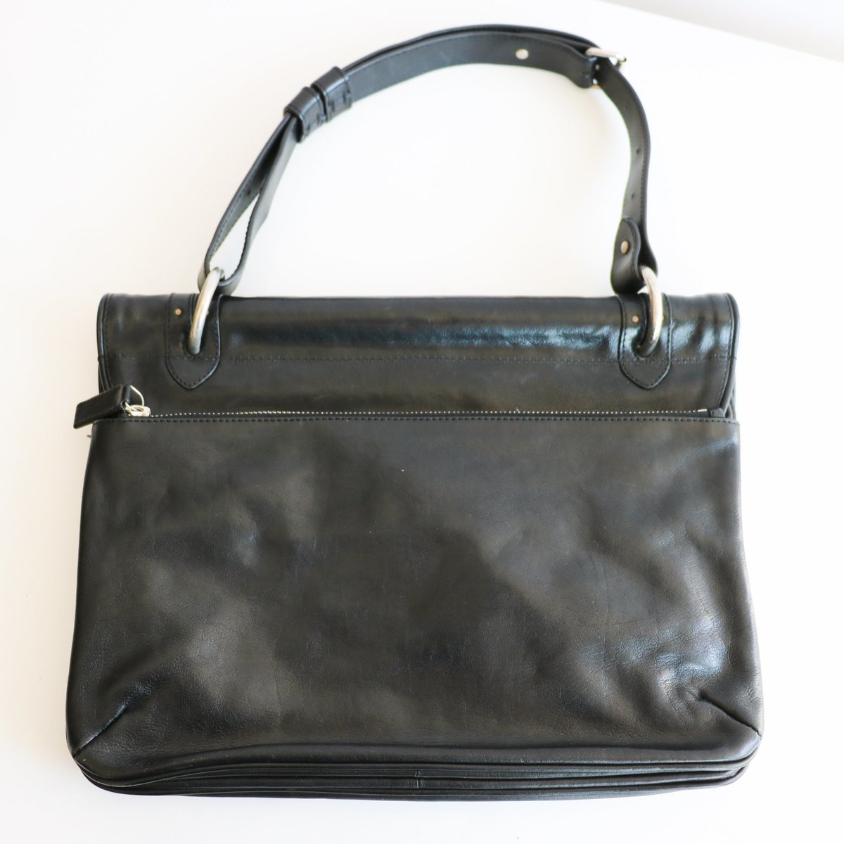 Pre-loved] Dries Van Noten Leather Shoulder Bag - Black | Garmentory