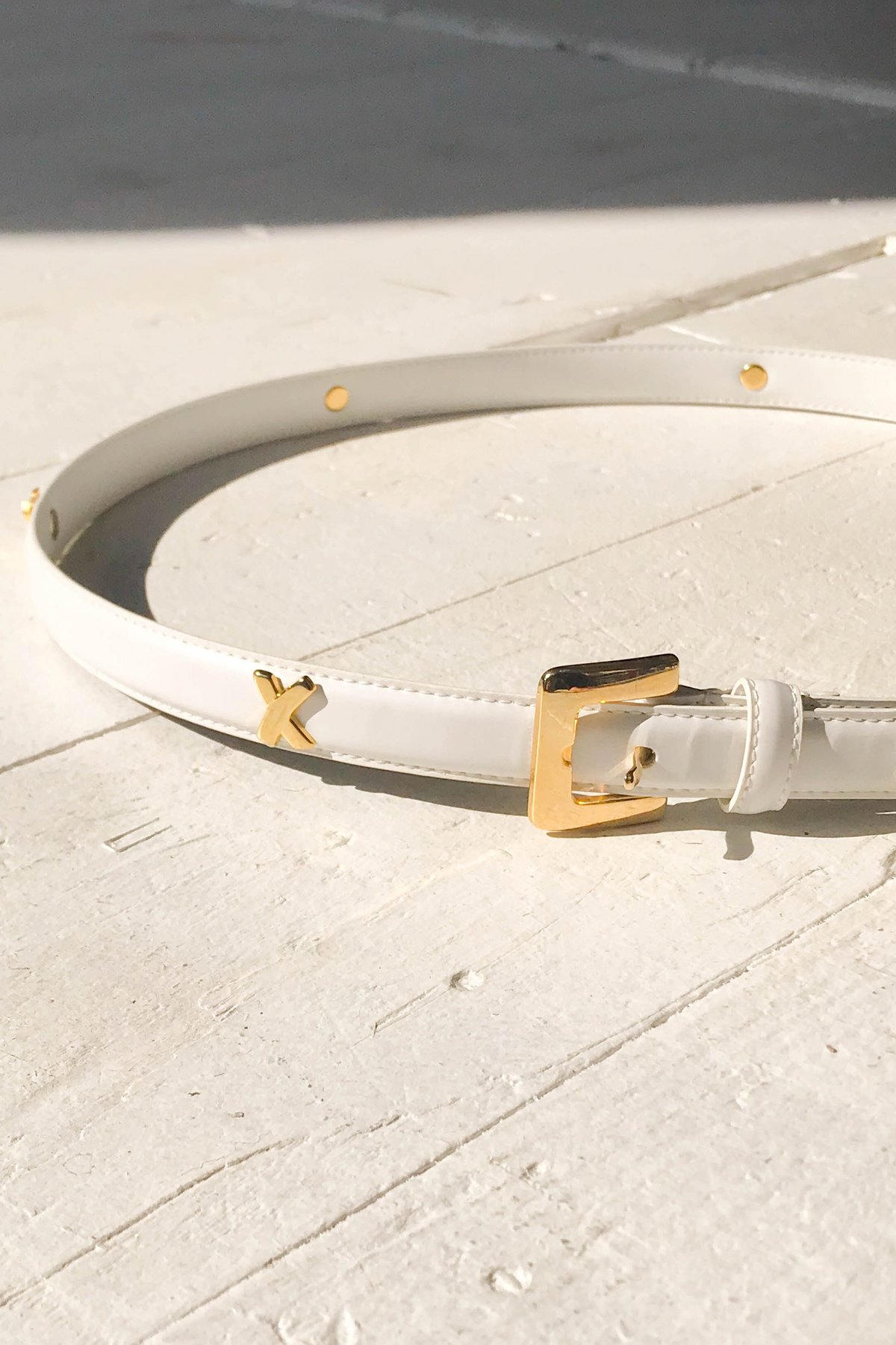 Vintage Paloma Picasso Leather Belt - White | Garmentory display picture 2