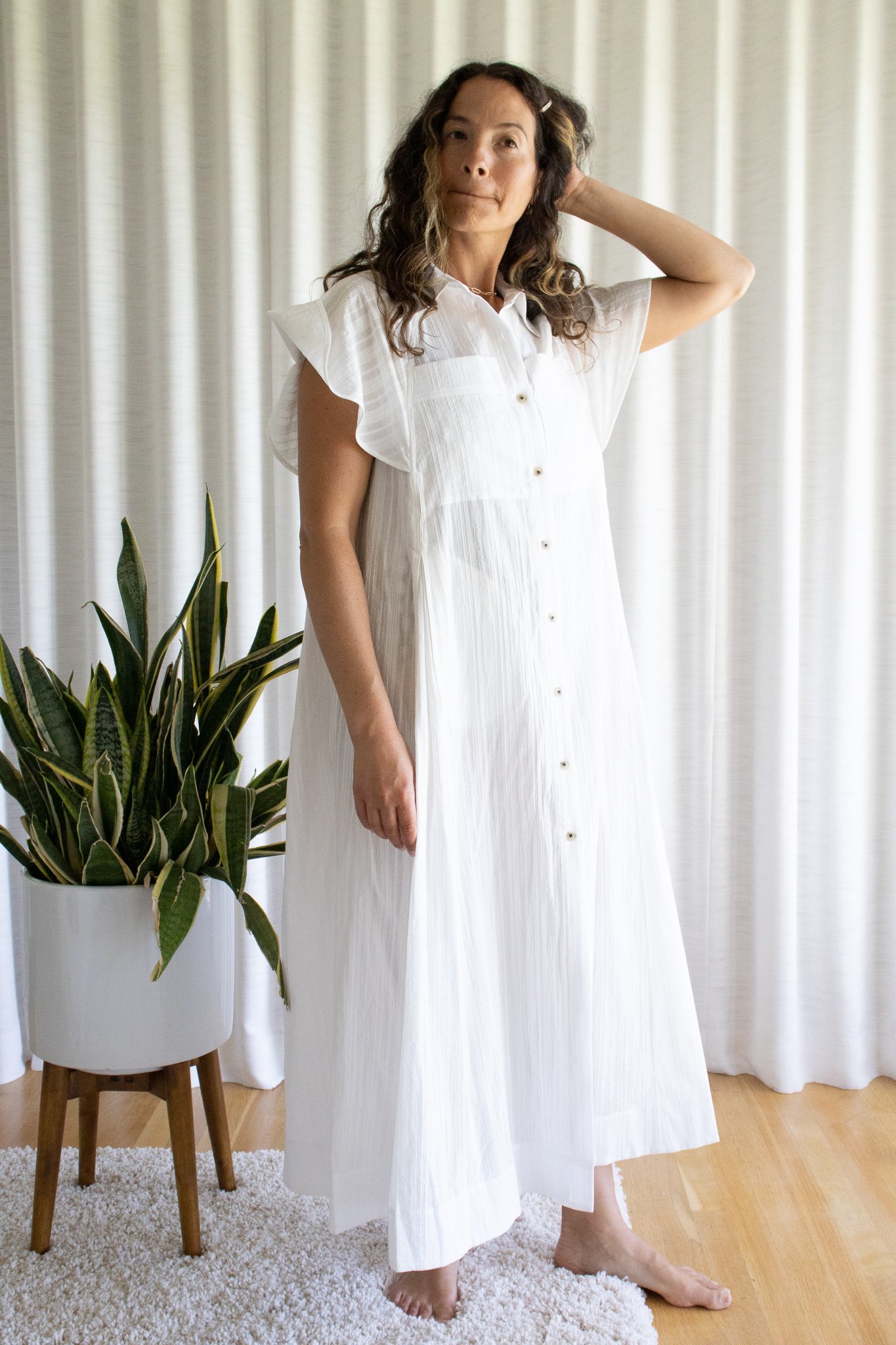 mara hoffman white dress