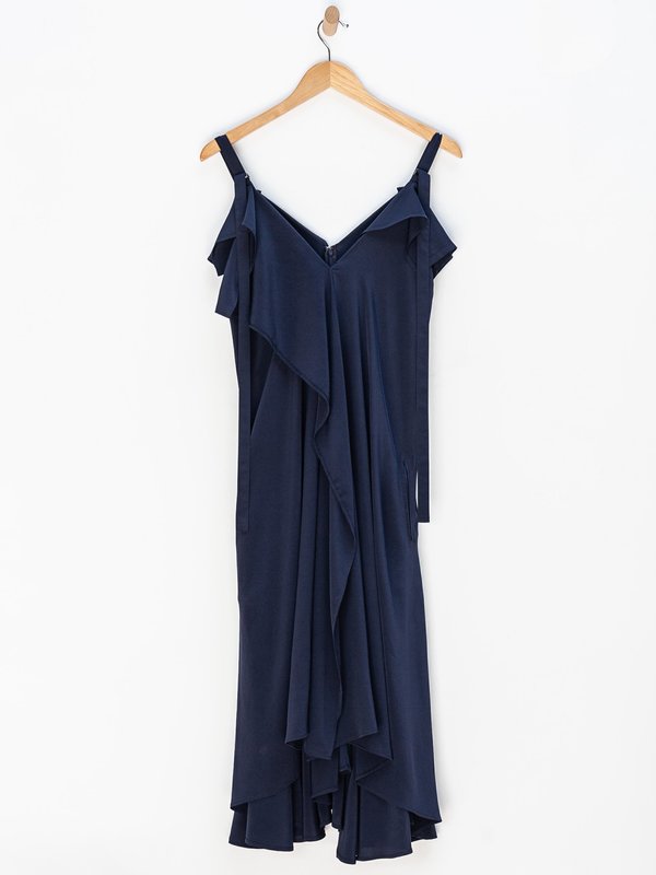 Y's by Yohji Yamamoto A-Line Flare Dress - Navy | Garmentory