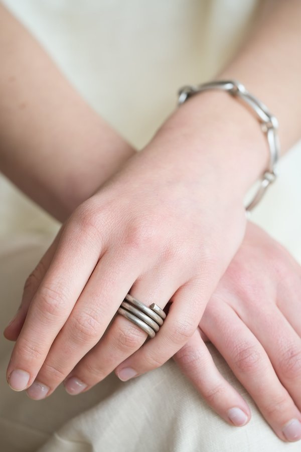 Vintage SILVER COIL RING - Indian Silver Vintage SILVER COIL RING - Indian Silver