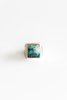 Vintage SQUARE TURQUOISE RING - Silver/Turquoise - Thumbnail 1