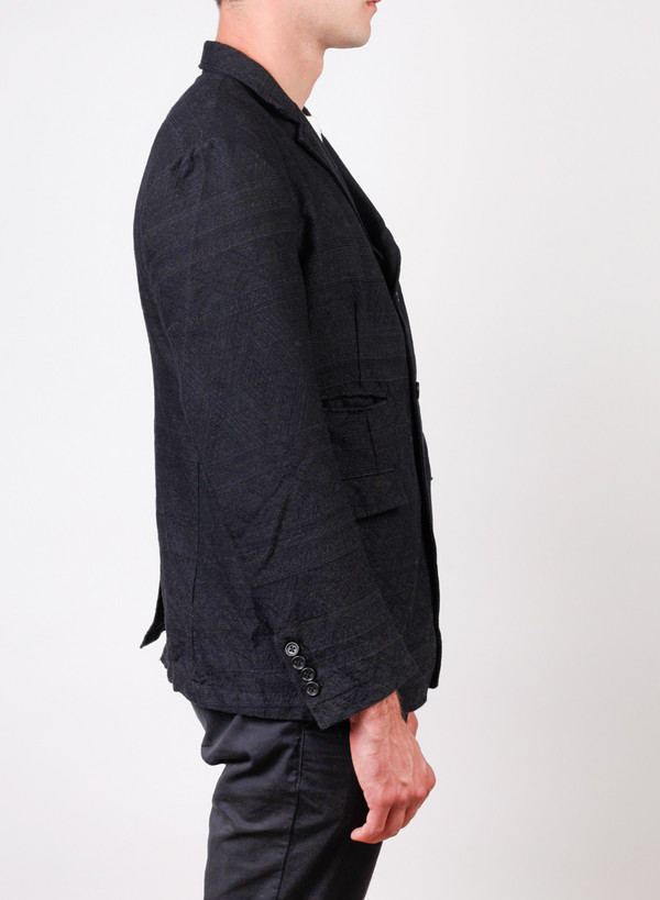 Engineered Garments Andover Wool Geo Jacquard Jacket - Charcoal Engineered Garments Andover Wool Geo Jacquard Jacket - Charcoal