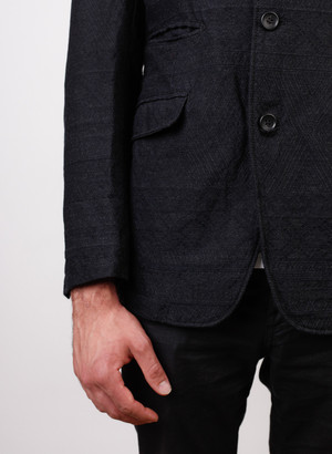 Engineered Garments Andover Wool Geo Jacquard Jacket - Charcoal Engineered Garments Andover Wool Geo Jacquard Jacket - Charcoal