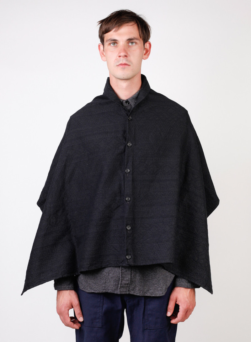 Engineered Garments Wool Geo Jacquard Button Shawl