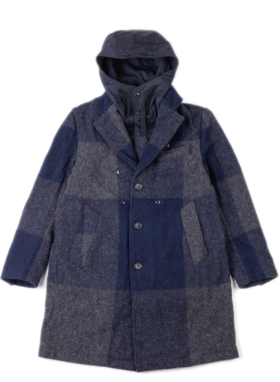 ジャケット・アウター Name. \"HEATHER MELTON CHESTER COAT\" Engineered Garments Chester Big Plaid Melton Coat - Dark