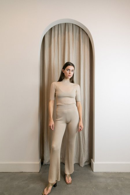 ST. AGNI ENZO KNIT PANTS - SAND 