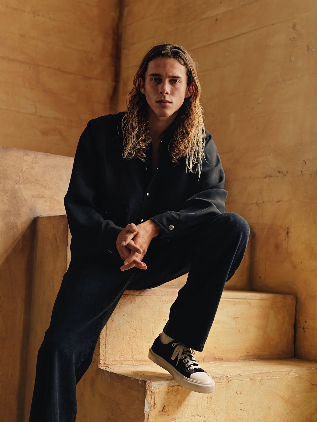 レーヨン　Second layer UNLINED SNAP JACKET SECOND/LAYER Unlined Snap Jacket - Black | Garmentory