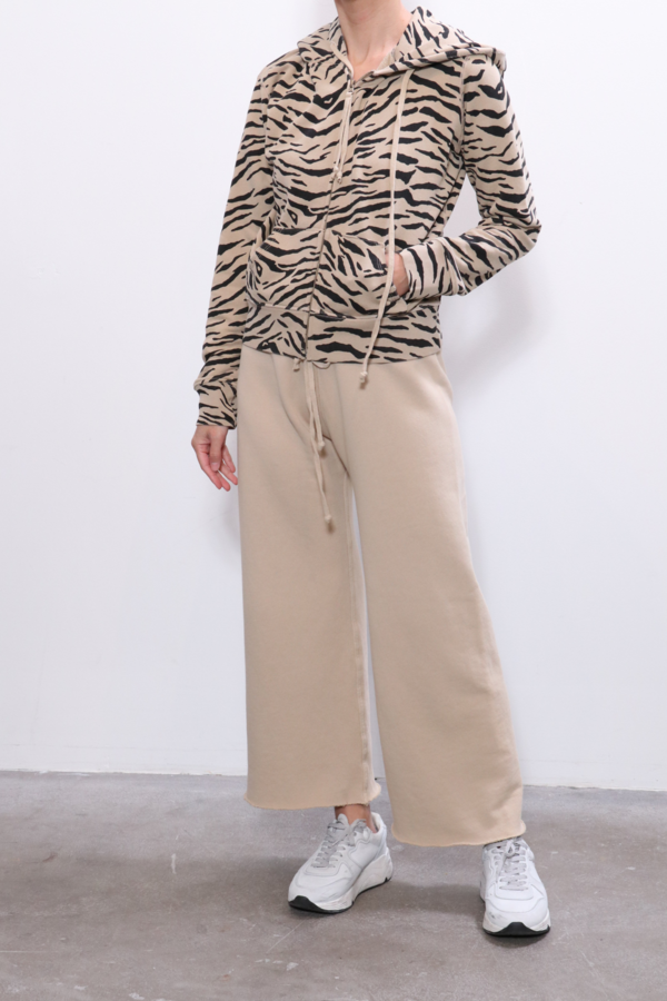 Nili Lotan Callie Zip Up Hoodie - Sandstone Black Zebra Nili Lotan Callie Zip Up Hoodie - Sandstone Black Zebra