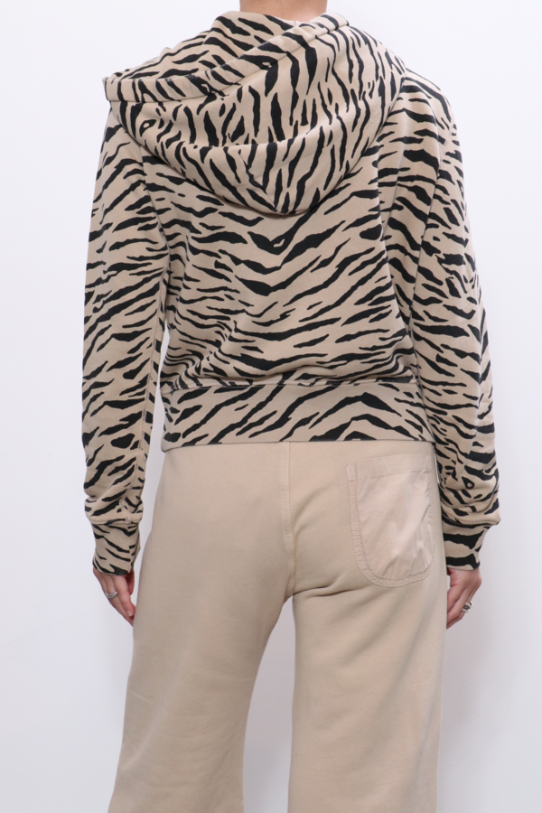 Nili Lotan Callie Zip Up Hoodie - Sandstone Black Zebra Nili Lotan Callie Zip Up Hoodie - Sandstone Black Zebra