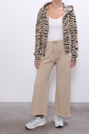 Nili Lotan Callie Zip Up Hoodie - Sandstone Black Zebra Nili Lotan Callie Zip Up Hoodie - Sandstone Black Zebra