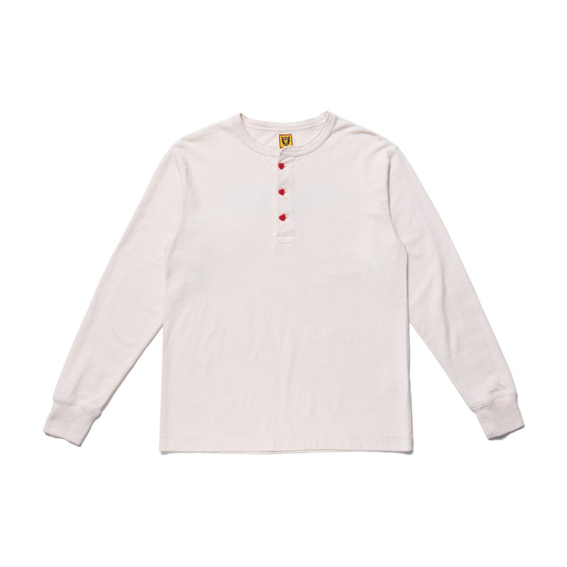 Human Made Henley Neck Long T-Shirt - White | Garmentory