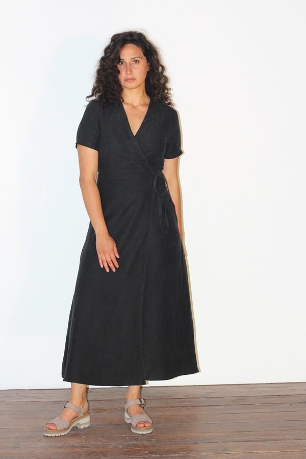 North Of West Avery Wrap Dress - Black | Garmentory
