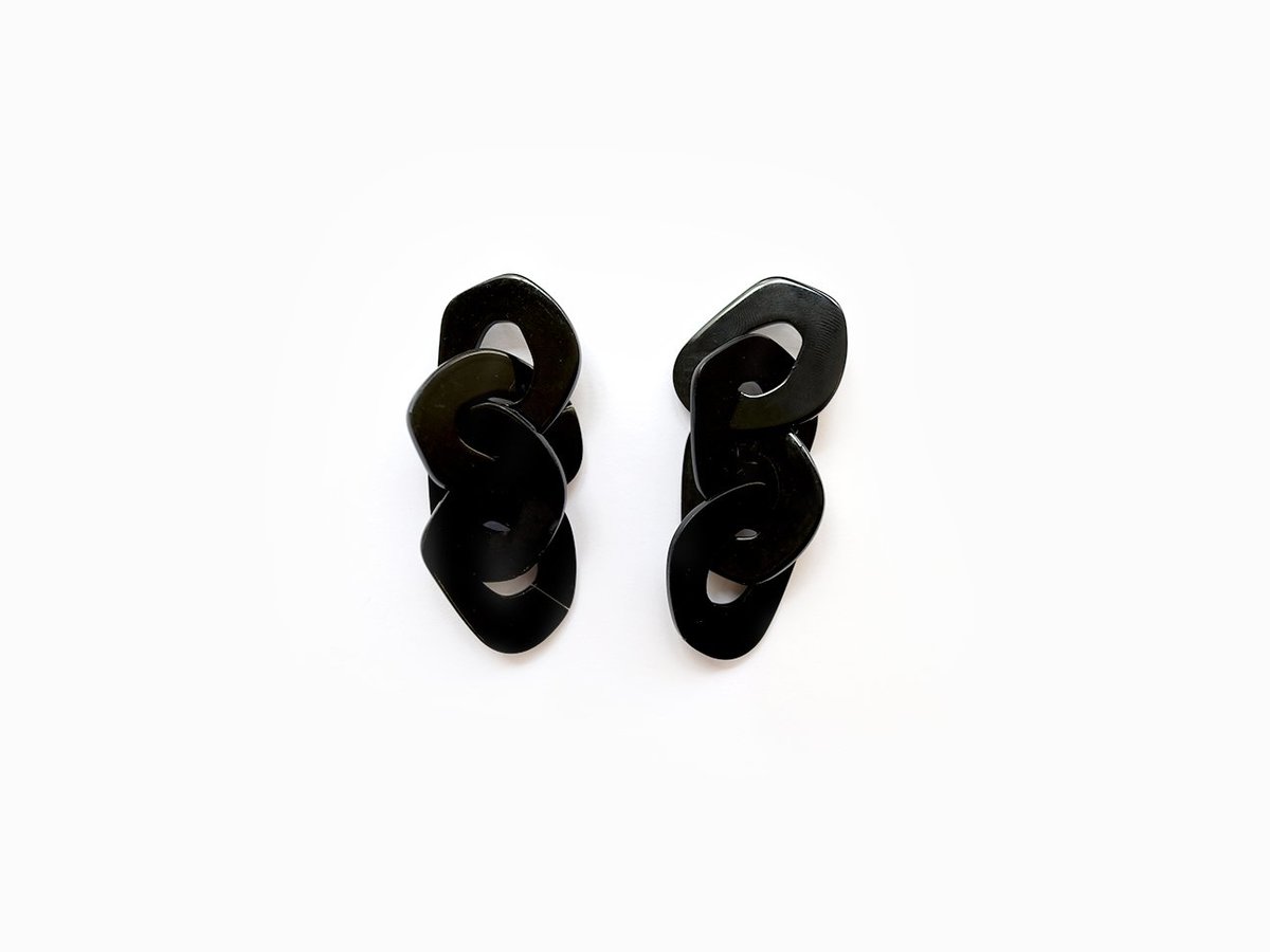 Adora Earrings in Black - Image 3 of 3