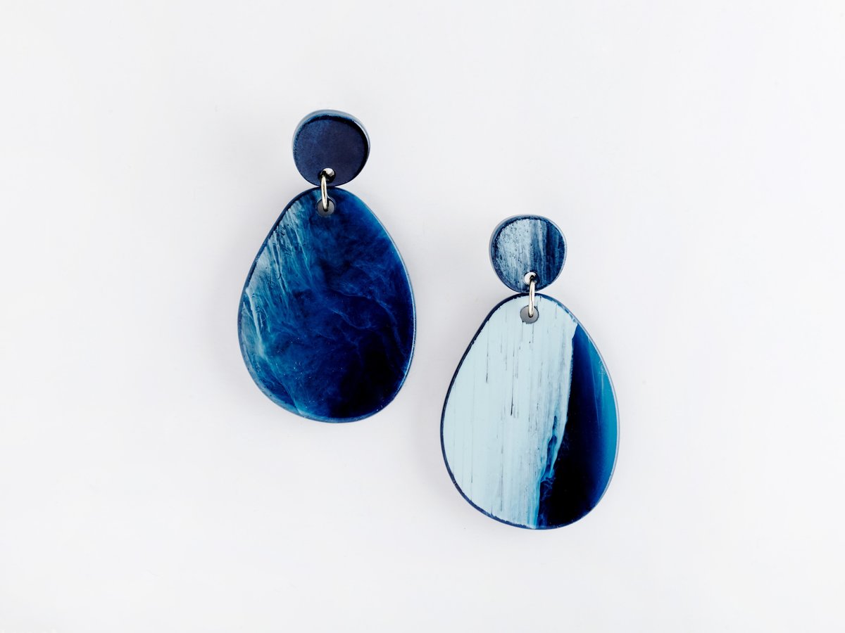 Pandora Earrings in Navy - Image 1 of 2