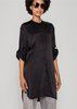Berenik LONG SILKY RAYON SATIN BLOUSE - Black - Thumbnail 4