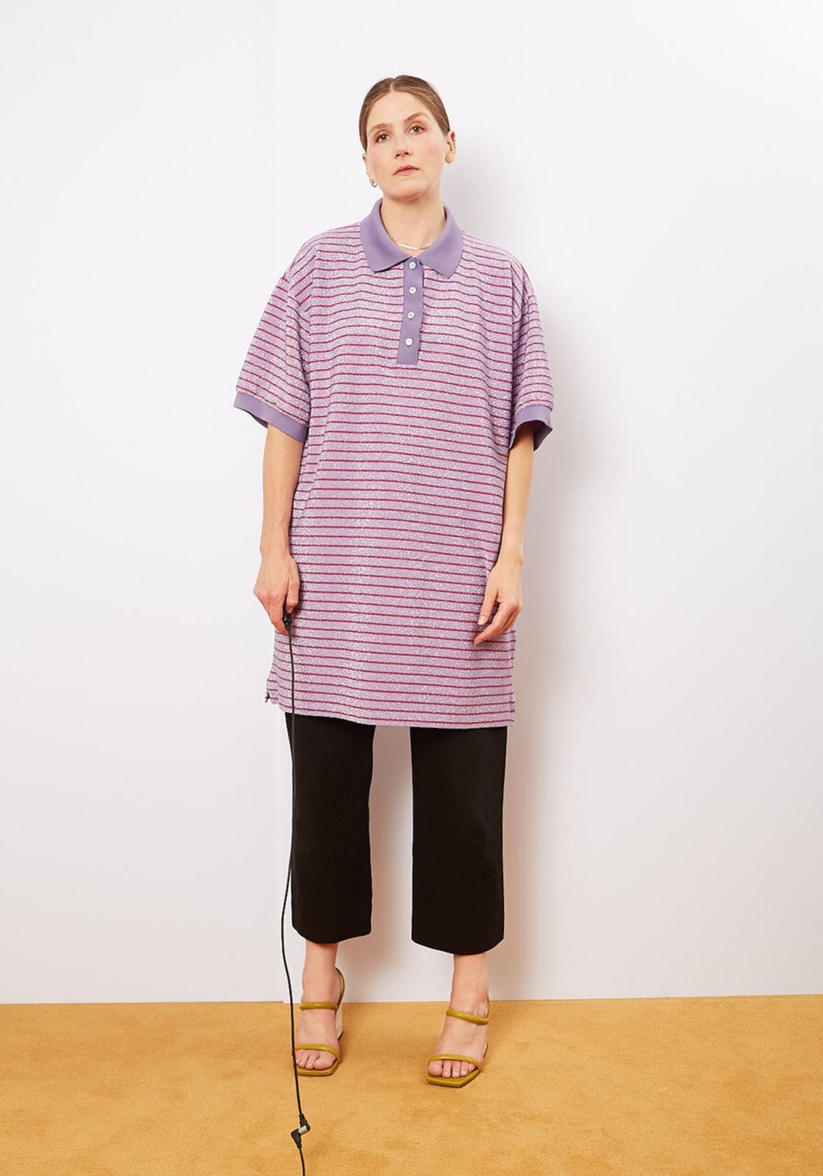 Maison Margiela Oversized Polo Dress Stripy Lilac