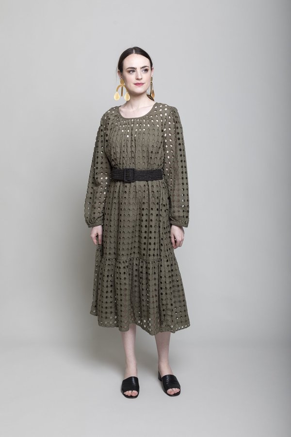 Mustard Shiffli Dress