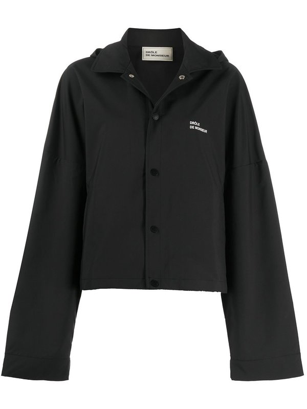 DROLE DE MONSIEUR / ナイロンジャケット/M/ナイロン/BLK/COLLARED NFPM JACKET Drôle de Monsieur NFPM Cropped Jacket - Black | Garmentory