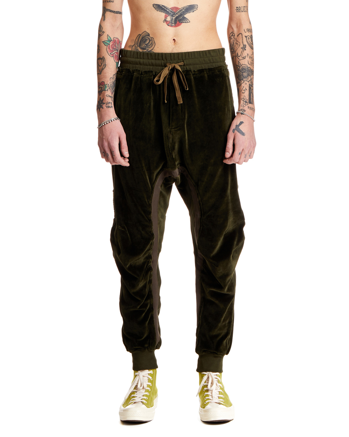 ✨【未使用Haider Ackermann ベルベットパンツ✨ Haider Ackermann Velvet Moonshape Trousers - Green | Garmentory