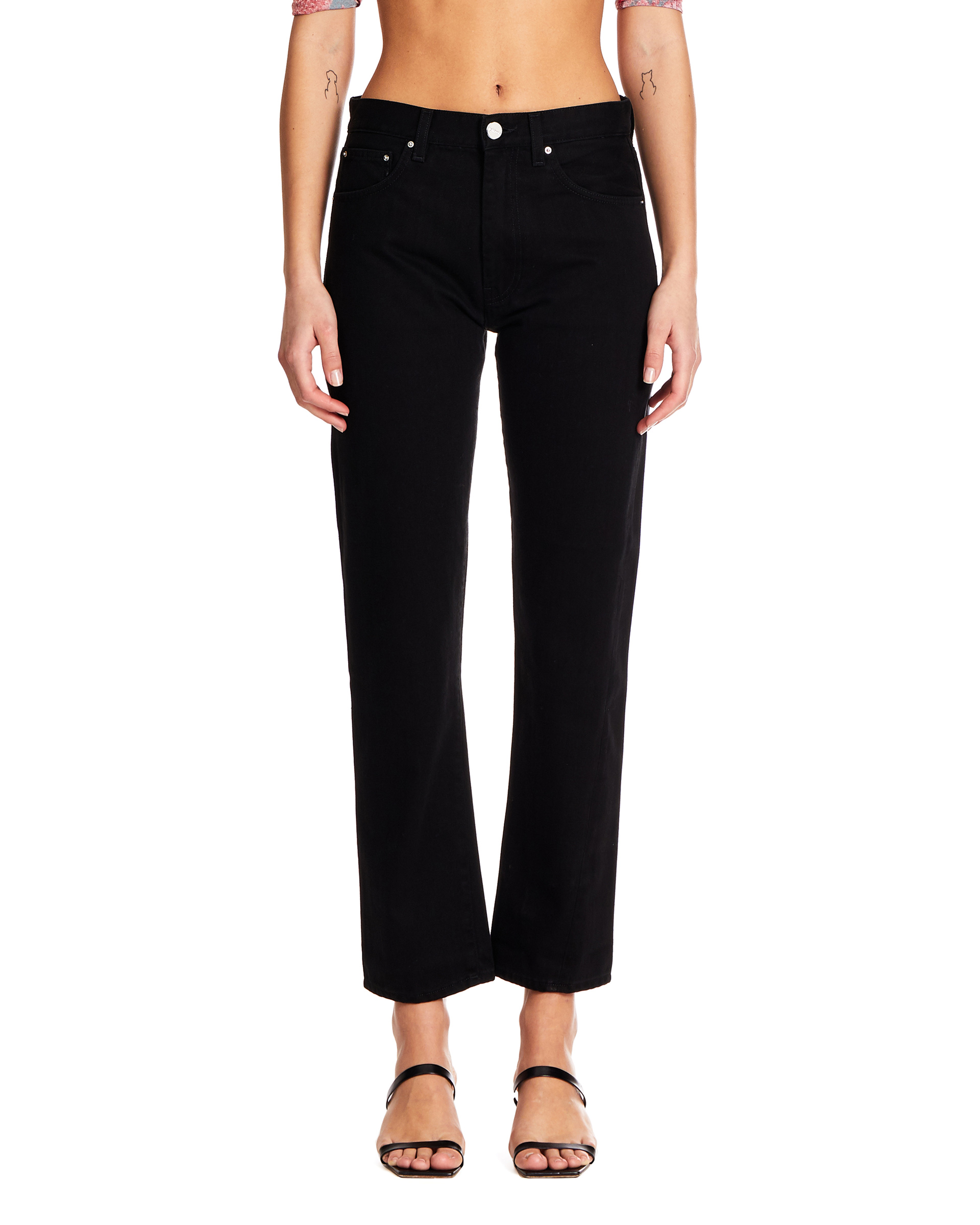 Totême Cotton Denim Trousers - Black | Garmentory