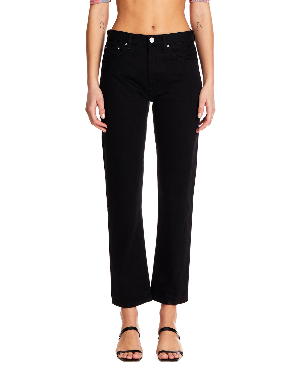 Totême Cotton Denim Trousers - Black | Garmentory