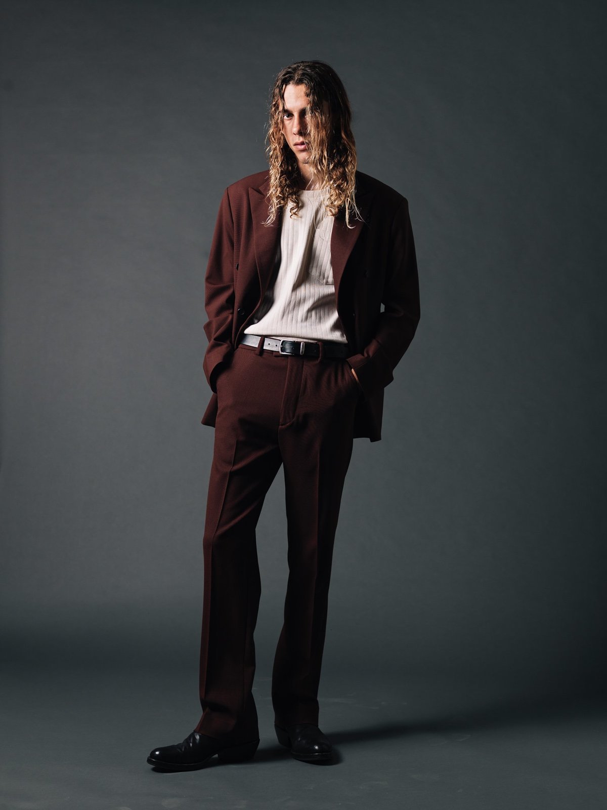 パンツ second layer pico trouser Second/Layer Grey Wool Pico Trousers Second/Layer