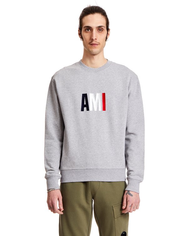 Ami Paris Logo Cotton Sweatshirt - Gray | Garmentory