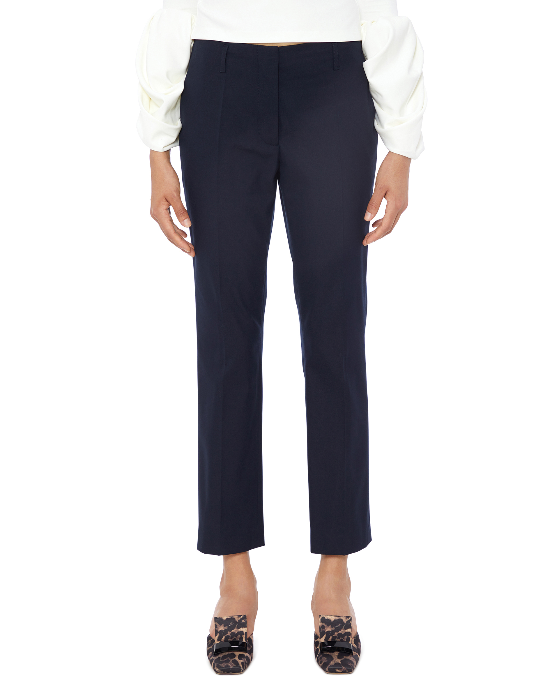 Dries Van Noten Paola Mixed Cotton Pants - Navy | Garmentory