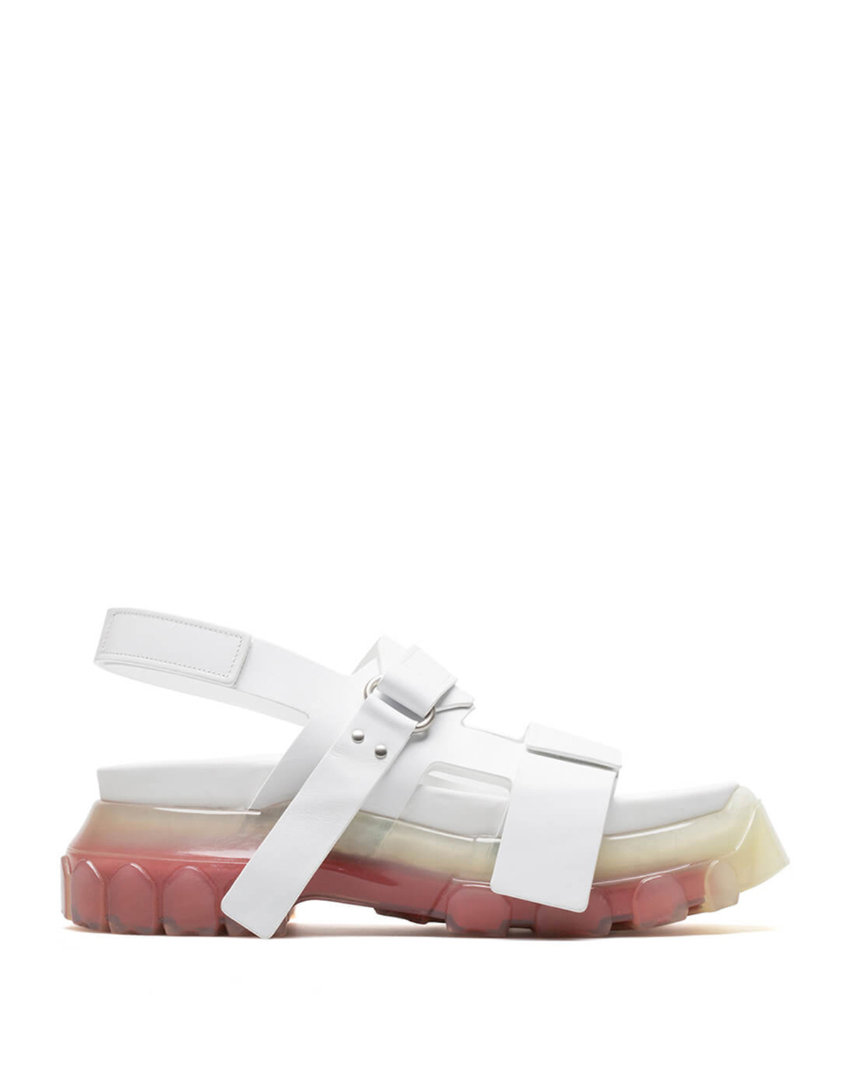 Rick Owens Leather Tractor Sandals - White | Garmentory