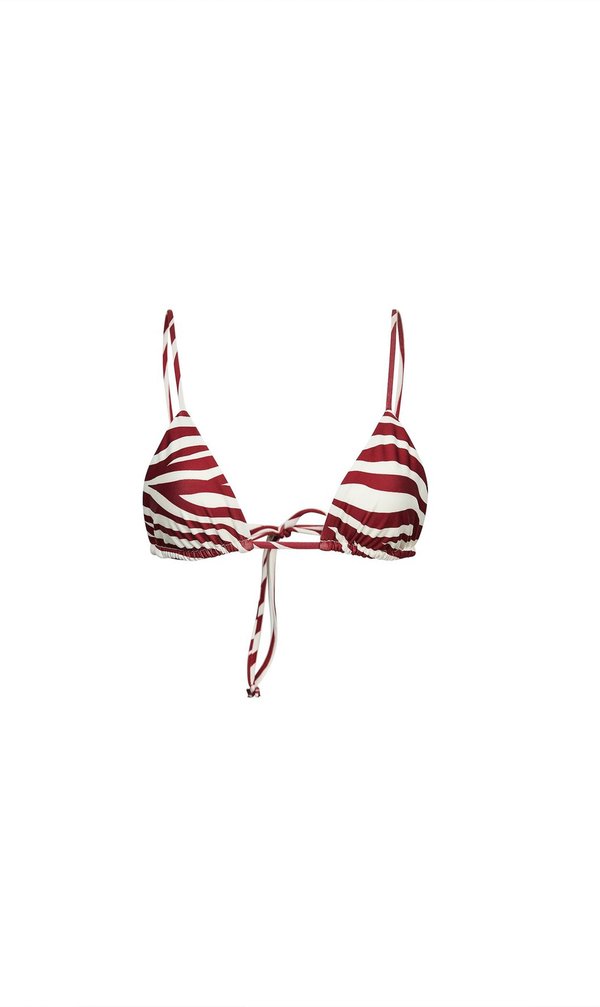 SAME swim Triangle Top - ZEBRA/MAROON SAME swim Triangle Top - ZEBRA/MAROON