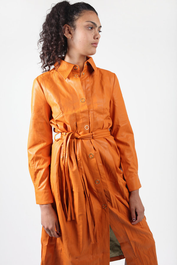 house of sunny orange dress HOUSE OF SUNNY Balearic Shirt dress