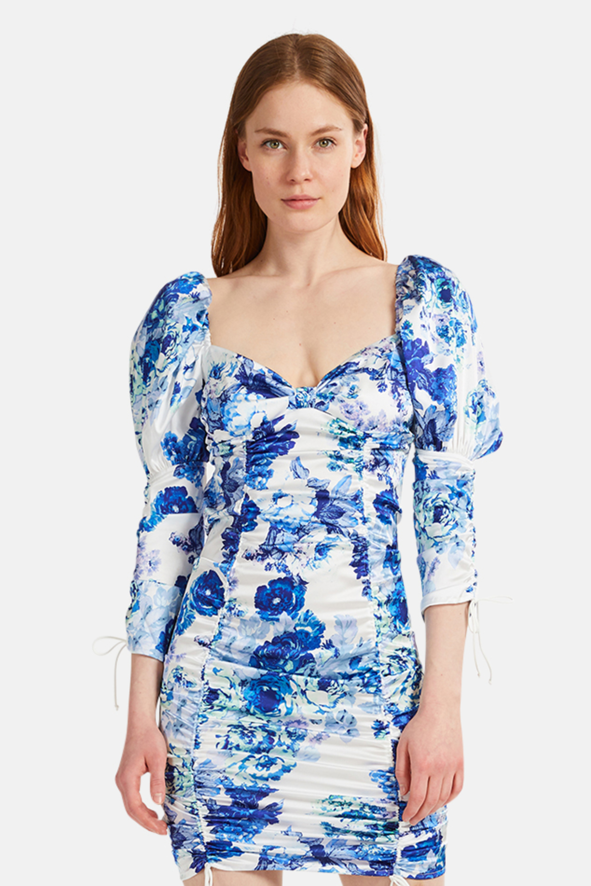 For Love & Lemons Hyacinth Drawstring Dress - Navy Floral | Garmentory For Love & Lemons Hyacinth Drawstring Dress - Navy Floral | Garmentory