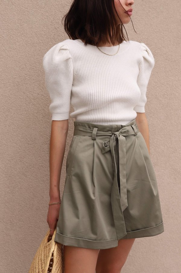 ASTR The Label Puff Sleeve Sweater - White ASTR The Label Puff Sleeve Sweater - White