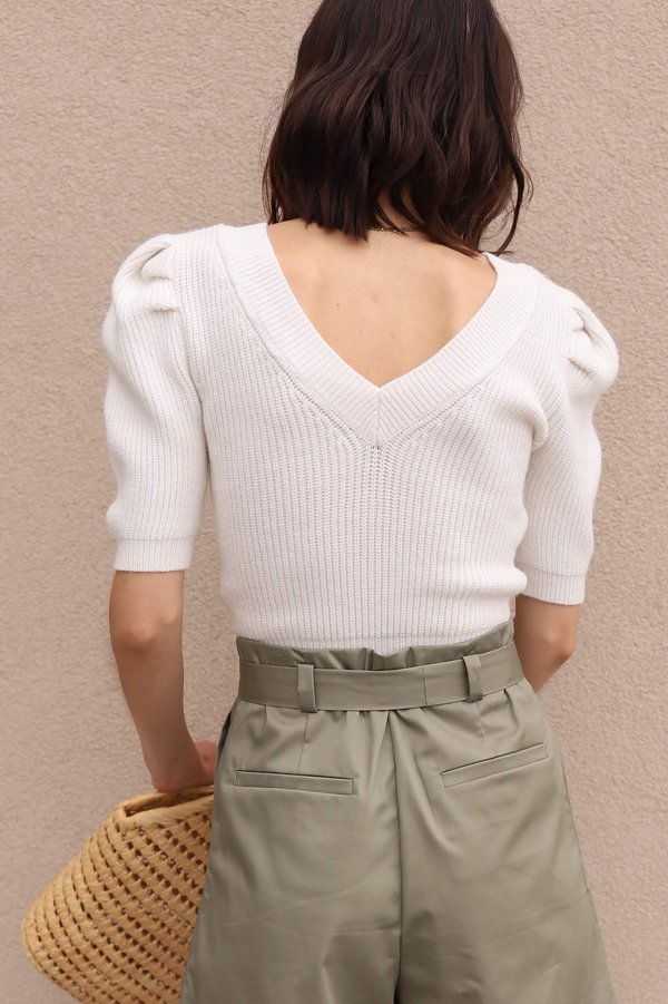 ASTR The Label Puff Sleeve Sweater - White ASTR The Label Puff Sleeve Sweater - White