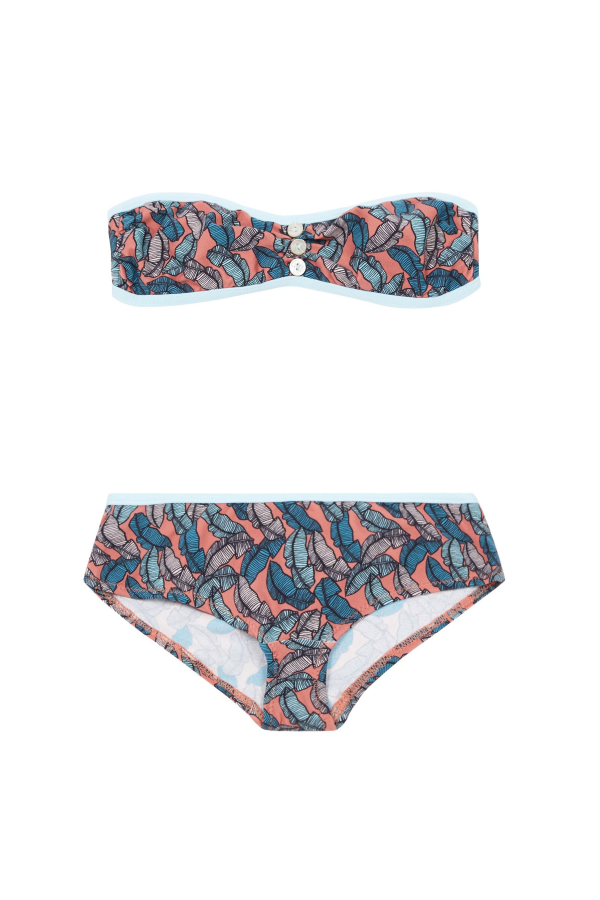 Kids Pacific Rainbow Marina Two-Piece Swimsuit - Pink Leaf