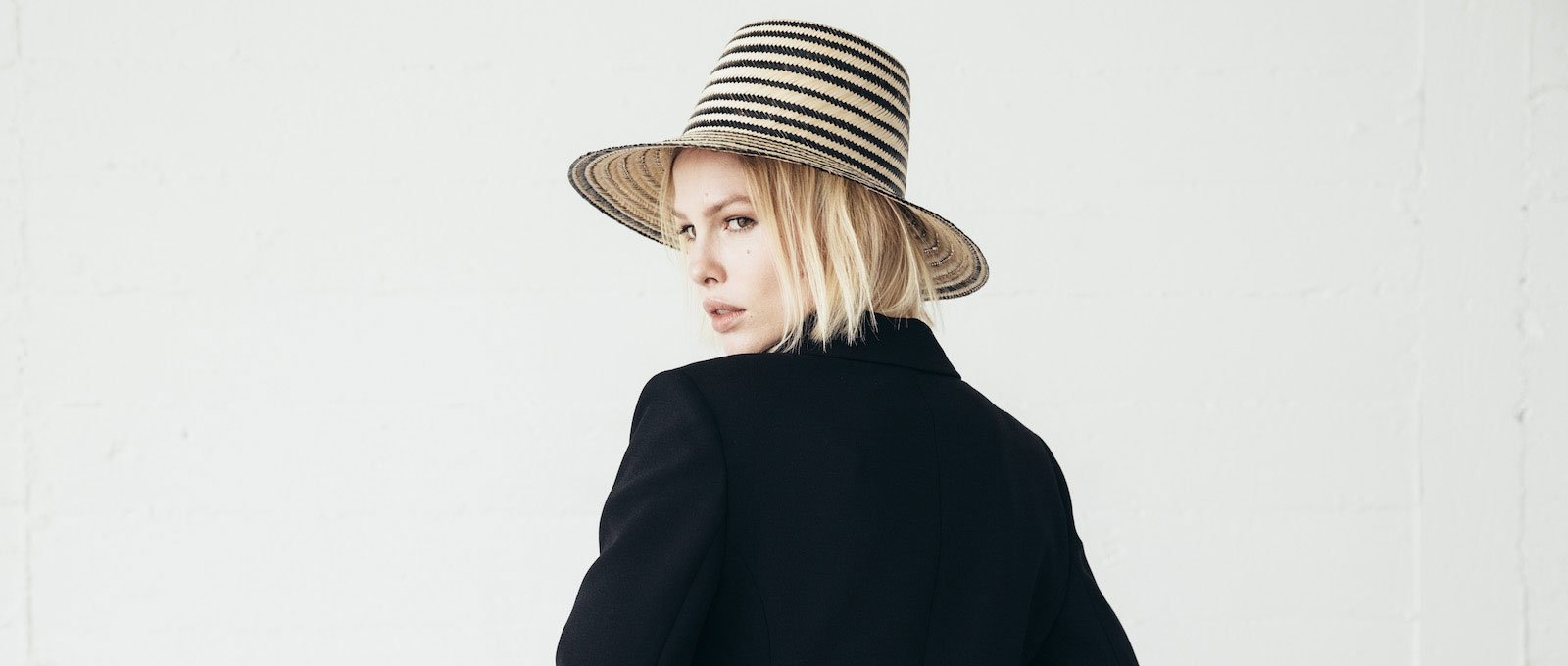 NEW! JANESSA LEONE Iris Striped Straw Bucket Hat M. Eleanor and Hobbs | New Janessa Leone hats just arrived in  main image 3