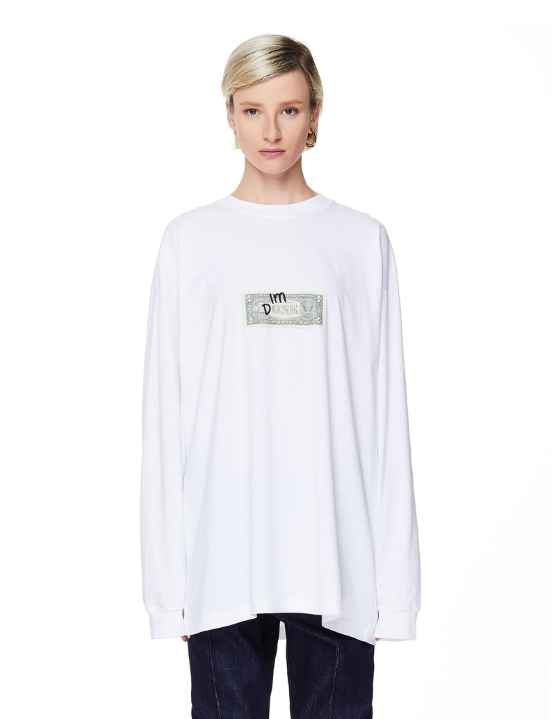 Vetements Dollar Printed Longsleeve Tshirt - White | Garmentory Vetements Dollar Printed Longsleeve Tshirt - White | Garmentory
