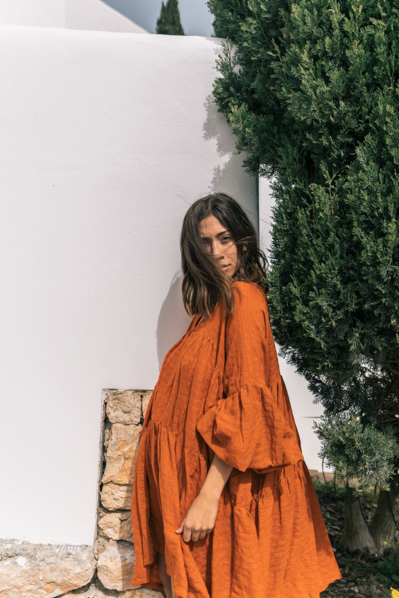 A Perfect Nomad Symi Dress - Deep Burnt Orange