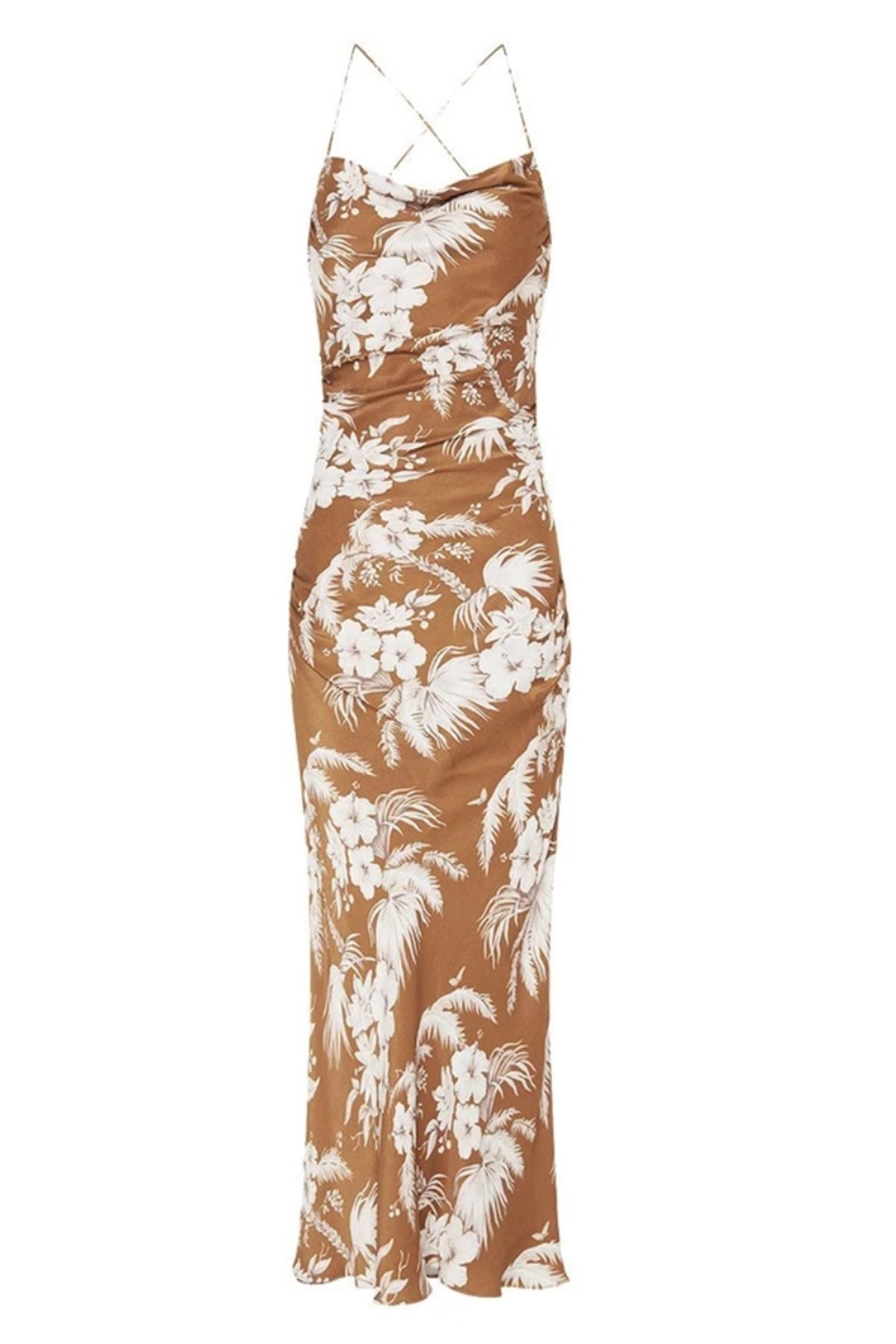 shona joy ruched backless slip dress SHONA JOY La Lune Ruched Backless Slip Dress- Peony